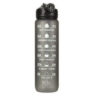 Butelka na wodę bidon 1l czarna Kik Sp. z o. o. Sp. k.