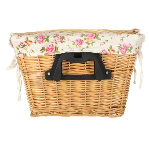 Koszyk rowerowy wiklinowy na rower RALLEX przedni pleciony click w kwiaty Kik Sp. z o. o. Sp. k.