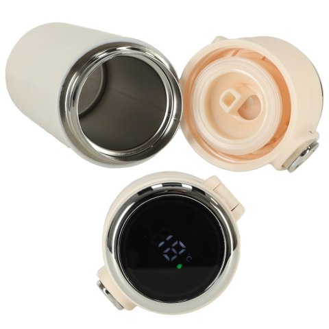 Kubek bidon termiczny z ustnikiem termos LED 350ml beżowy Kik Sp. z o. o. Sp. k.