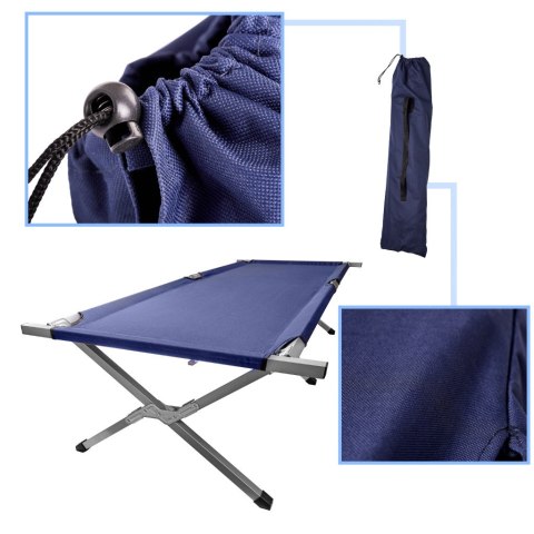 Łóżko polowe LUARO składane turystyczne kanadyjka XXL niebieskie 150kg Kik Sp. z o. o. Sp. k.