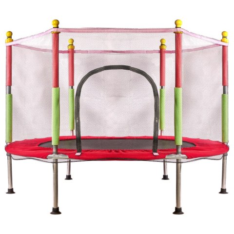 Trampolina do domu ogrodu dla dzieci siatka piłki 140cm 55inch czerwona Kik Sp. z o. o. Sp. k.
