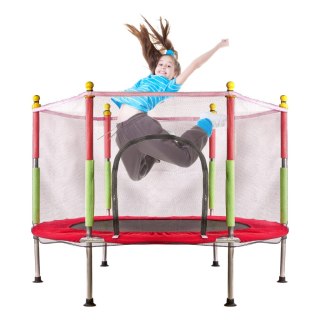 Trampolina do domu ogrodu dla dzieci siatka piłki 140cm 55inch czerwona Kik Sp. z o. o. Sp. k.