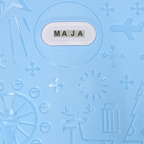 Walizka podróżna kabinowa dla dzieci na kółkach LED bagaż podręczny z imieniem niebieska Kik Sp. z o. o. Sp. k.