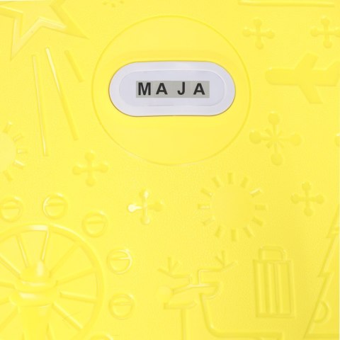 Walizka podróżna kabinowa dla dzieci na kółkach LED bagaż podręczny z imieniem żółty Kik Sp. z o. o. Sp. k.