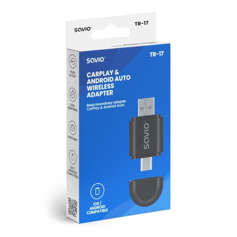 Adapter bezprzewodowy CarPlay & Android Auto TR-17 Savio