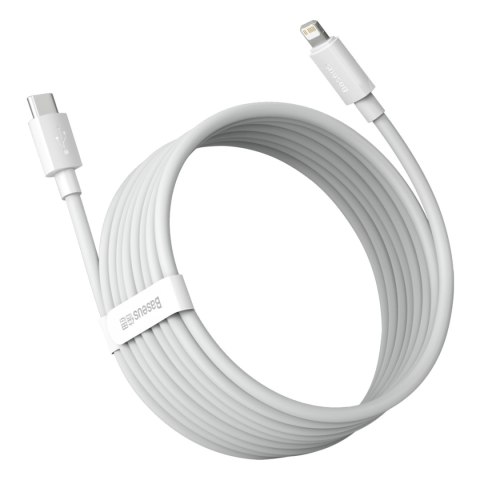 2x Kabel przewód Simple Wisdom iPhone Lightning - USB-C 20W 1.5 m - biały BASEUS