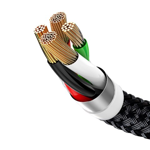 3w1 Kabel przewód USB-A - micro USB / iPhone Lightning / USB-C 3.5A 0.3m - czarny BASEUS