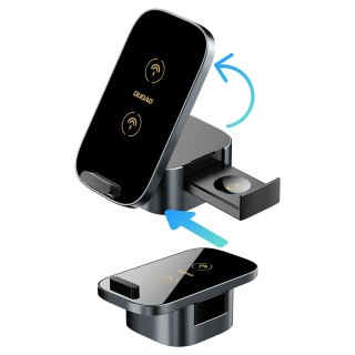 3w1 Ładowarka A11Pro+ indukcyjna 15W do telefonu smartwatcha słuchawek - czarna DUDAO