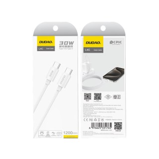 Kabel przewód L4C USB-C - USB-C 30W 480Mb/s 1.2m - biały DUDAO