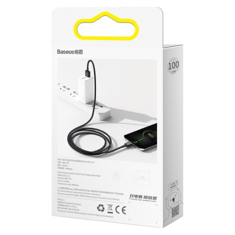 Kabel przewód Superior USB-A - micro USB 2A 2m - czarny BASEUS