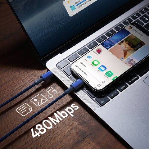 Kabel przewód Tungsten Gold USB-C - USB-C 100W 1m - granatowy BASEUS