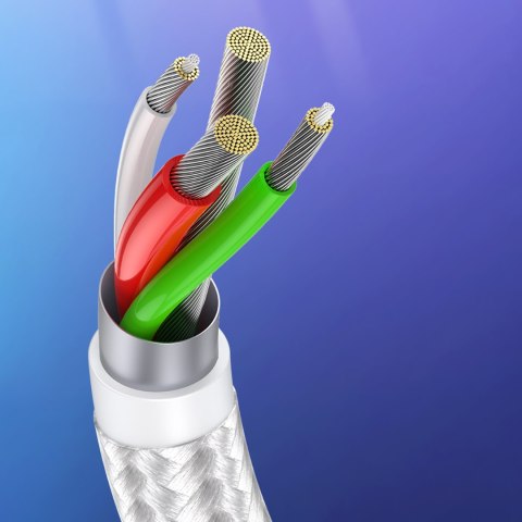 Kabel przewód w oplocie USB-A - USB-C QC 3.0 3A 1m - biały UGREEN