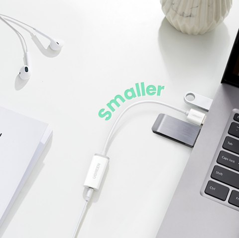 Kabel przewód w oplocie USB-A - USB-C QC 3.0 3A 1m - biały UGREEN