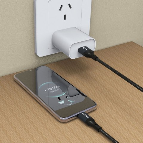 Kabel przewód z oplotem L3ST USB-A - USB-C 5A 1.2m - czarny DUDAO