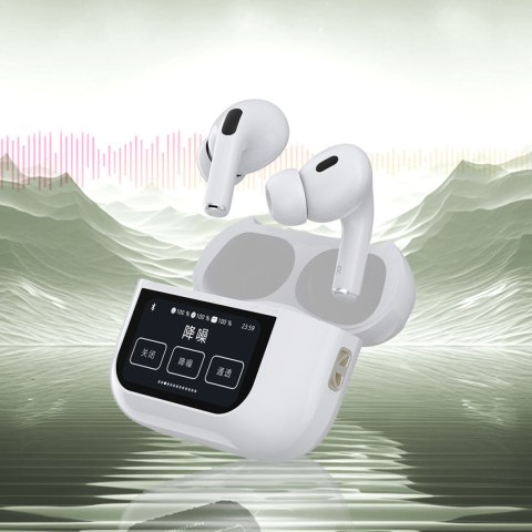 Słuchawki U19 douszne TWS bezprzewodowe Bluetooth 5.3 z wyświetlaczem LED - białe DUDAO