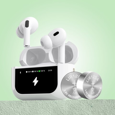Słuchawki U19 douszne TWS bezprzewodowe Bluetooth 5.3 z wyświetlaczem LED - białe DUDAO