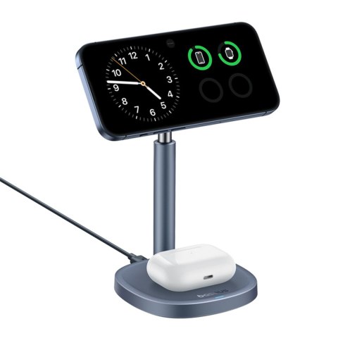 2w1 Ładowarka indukcyjna Orbit 2 Pro MagSafe Qi2 20W z chłodzeniem - szara BASEUS