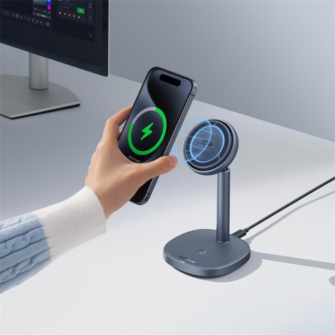 2w1 Ładowarka indukcyjna Orbit 2 Pro MagSafe Qi2 20W z chłodzeniem - szara BASEUS