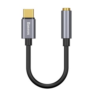 Adapter przejściówka do słuchawek USB-C - mini jack 3.5mm DAC 24 bit 48KHz - szary BASEUS