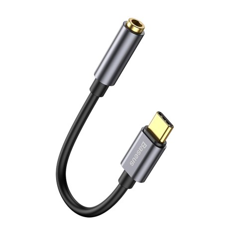 Adapter przejściówka do słuchawek USB-C - mini jack 3.5mm DAC 24 bit 48KHz - szary BASEUS