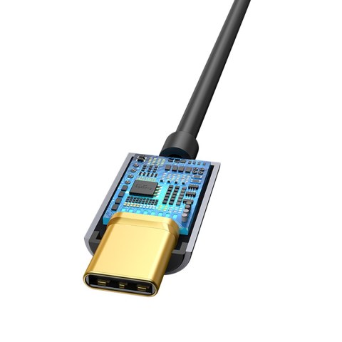 Adapter przejściówka do słuchawek USB-C - mini jack 3.5mm DAC 24 bit 48KHz - szary BASEUS
