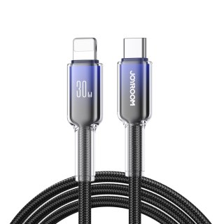 Kabel przewód Crystal-Clear Series 30W USB-C - iPhone Lightning 1.2m - czarny