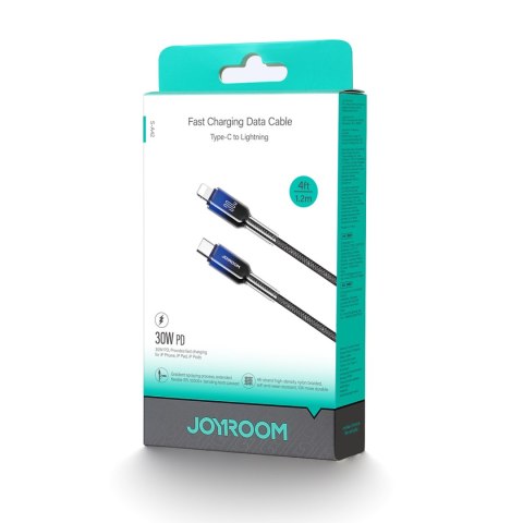 Kabel przewód Crystal-Clear Series 30W USB-C - iPhone Lightning 1.2m - czarny