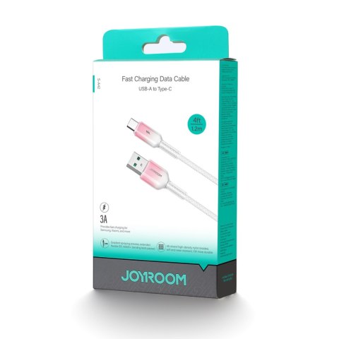 Kabel przewód Crystal-Clear Series 3A USB-A - USB-C 1.2m - biały