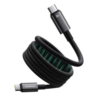Kabel przewód Tungsten Gold z organizerem magnetycznym USB-C 100W 1m - czarny BASEUS
