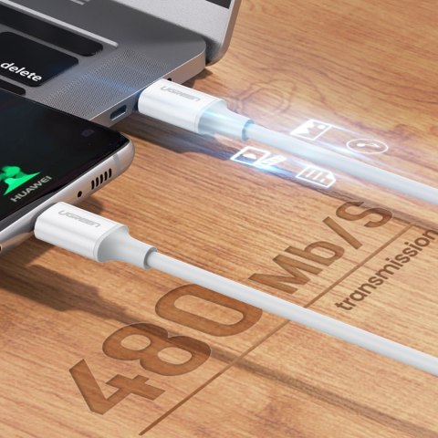 Kabel przewód USB-C - USB-C PD QC AFC 1m - biały UGREEN