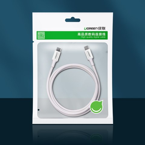 Kabel przewód USB-C - USB-C PD QC AFC 2m - biały UGREEN