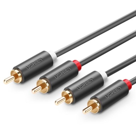 Kabel przewód audio 2RCA (męski) - 2RCA (męski) 2m - szary UGREEN