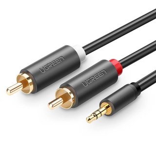 Kabel przewód audio 3.5mm minijack (męski) - 2RCA (męski) 5m - szary UGREEN