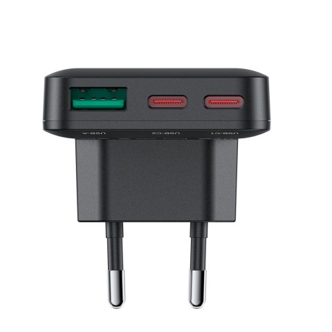 Ładowarka sieciowa płaska 65W GaN 2 USB-C USB-A ultra cienka - czarna ACEFAST