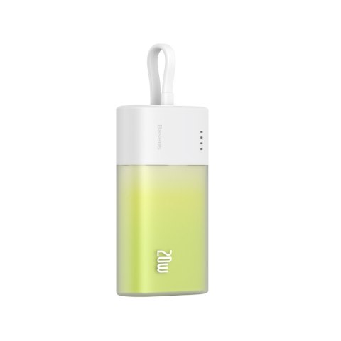 Powerbank Popsicle 5200mAh 20W z kablem Lightning 60W/20V/3A/30cm - biało-zielony BASEUS