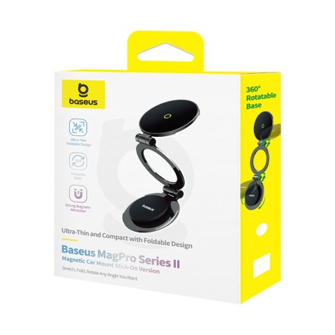 Uchwyt samochodowy na telefon MagPro II z MagSafe na deskę rodzielczą - czarny BASEUS