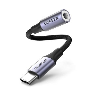 Adapter do słuchawek mini jack 3.5 mm (żeński) - USB-C (męski) 10cm - szary UGREEN