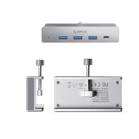 Hub MH4PC montowany na zacisk USB-C / USB-A USB-C - srebrny ORICO