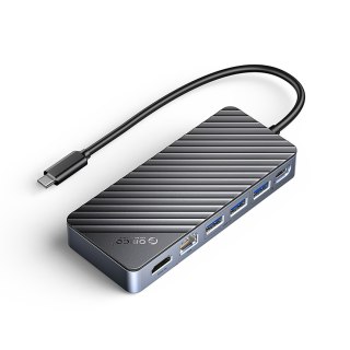 Hub stacja dokująca OM28PR-G2 z kieszenią na dysk M.2 USB-C - USB-A USB-C HDMI Ethernet - czarna ORICO
