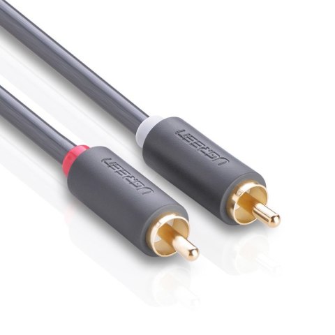 Kabel przewód audio 2RCA (męski) - 2RCA (męski) 2m - szary UGREEN