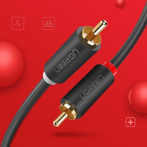 Kabel przewód audio 2RCA (męski) - 2RCA (męski) 2m - szary UGREEN