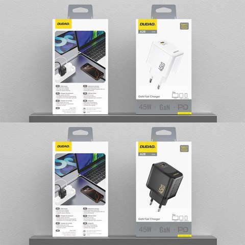 Ładowarka sieciowa A28 GaN USB-C 45W - czarna DUDAO