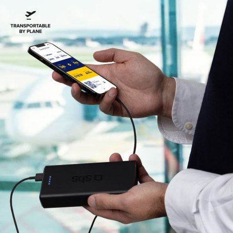 Powerbank 20000 mAh USB-A USB-C - czarny SBS
