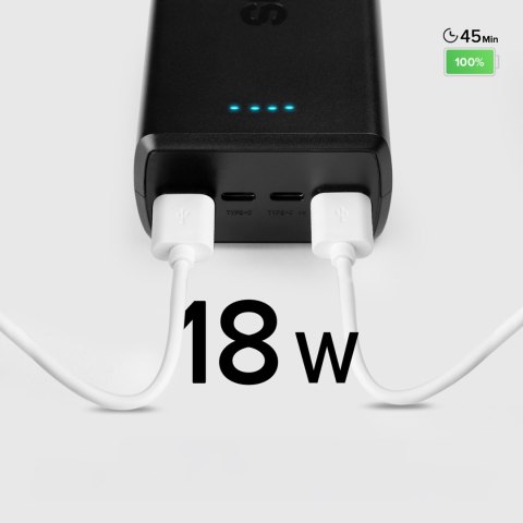 Powerbank 30000 mAh USB-C USB-A - czarny SBS