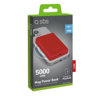 Powerbank 5000 mAh MagSafe - czerwony SBS