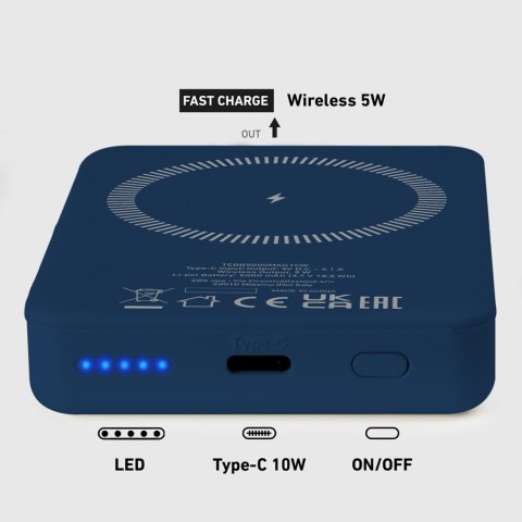Powerbank 5000 mAh MagSafe - niebieski SBS