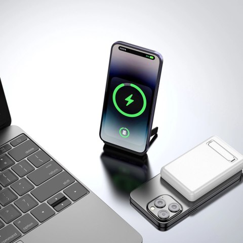 Powerbank K14S+ 10000mAh z podstawką 20W USB-A / USB-C / MagSafe - biały DUDAO