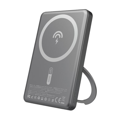 Powerbank z MagSafe i podstawką 20W PD 5000mAh - szary DUDAO