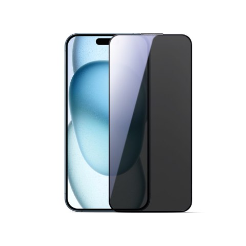 Szkło hartowane 2.5D Dustproof prywatyzujące z czarną ramką na iPhone 15 Plus/16 Plus