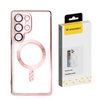 Etui pokrowiec na Samsung Galaxy S24 FE Electroplated Magsafe - różowe WOZINSKY